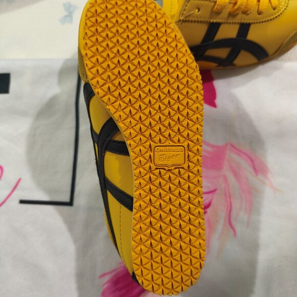 Onitsuka Tiger Bright Yellow Leather Patchwork Retro Sneakers - Picture 7 of 7